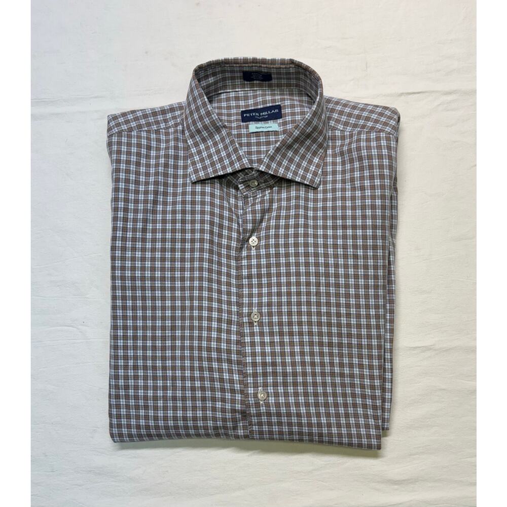 Peter Millar Collection Mens Button-Down Shirt Size large plaid 100% cotton - Picture 1 of 8